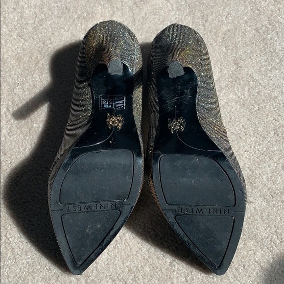 Nine West copper glitter heels *amazing condition - Picture 7 of 7